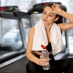 woman sweating after workout